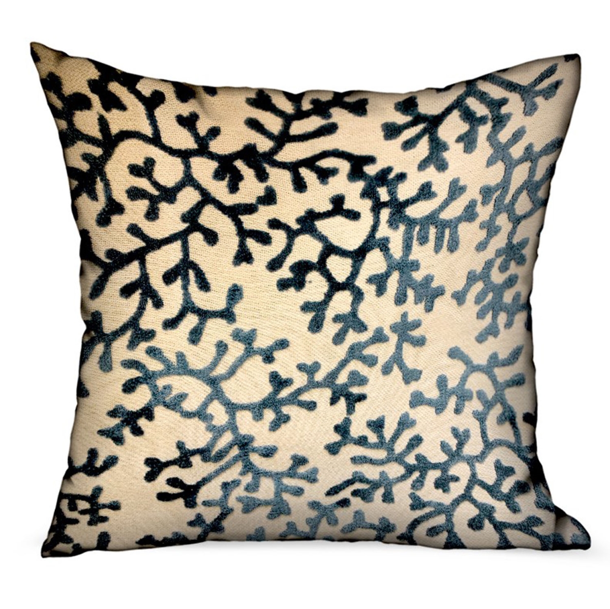 PBDU1904-1220-DP 12 x 20 in. Deep & Reef Blue, Cream Floral Luxury Throw Pillow