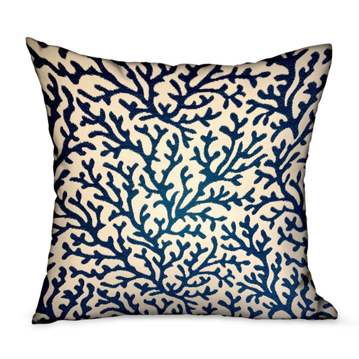 16 x 16 in. Sapphire Vines Blue & Cream Floral Luxury Throw Pillow