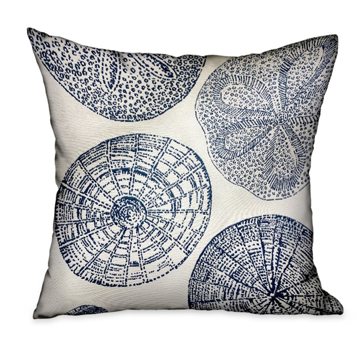 PBDU1909-1220-DP 12 x 20 in. Seashell Haven Blue & Cream Motif Luxury Throw Pillow