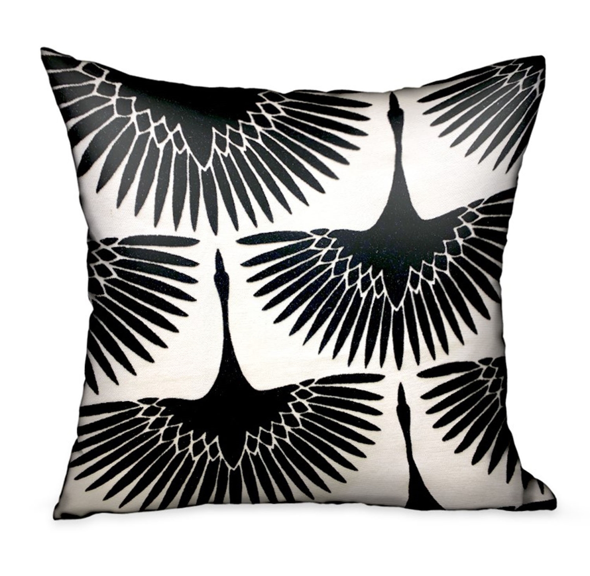 PBDU1911-1220-DP 12 x 20 in. Black Swan Animal Motif Luxury Throw Pillow