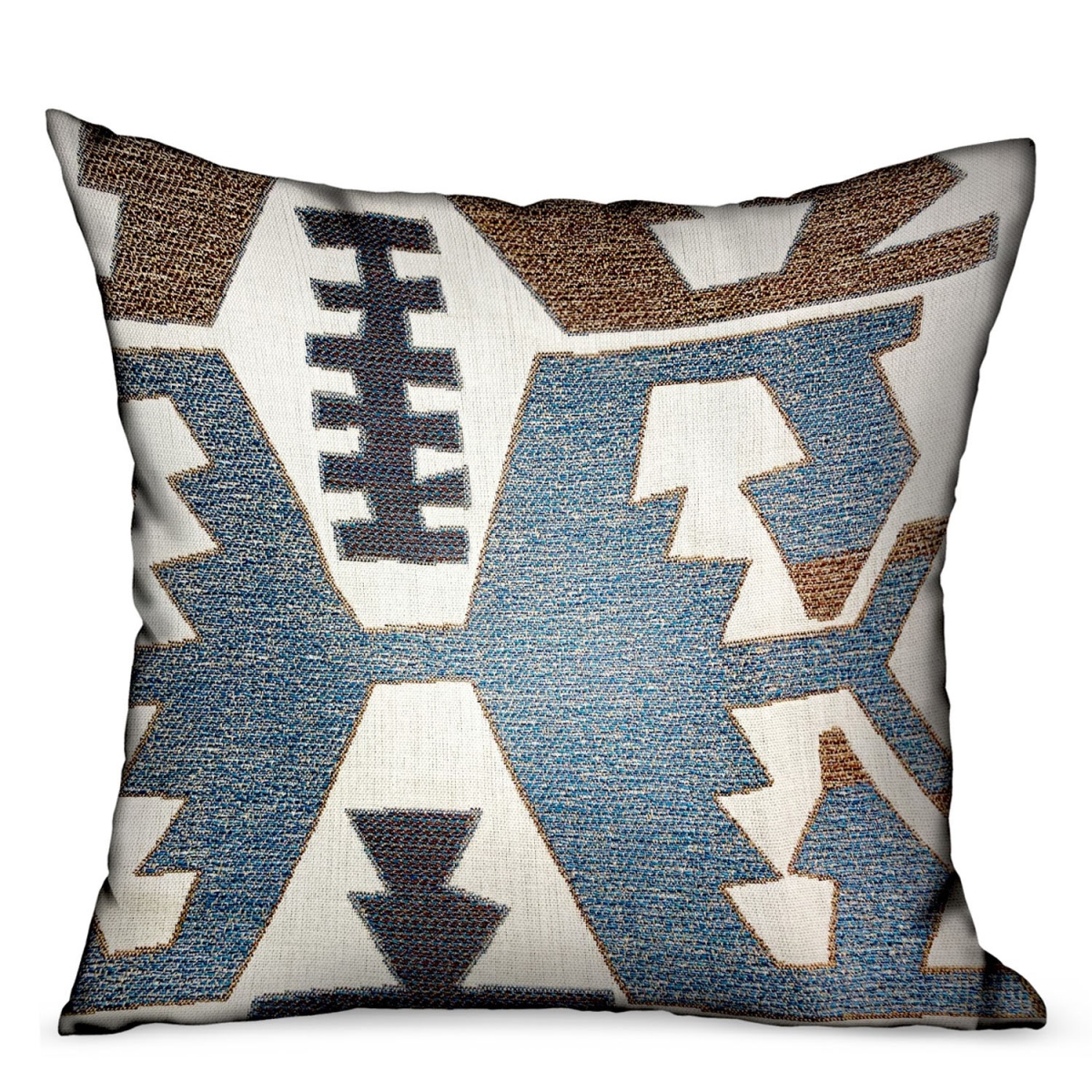 PBRAO119-1220-DP 12 x 20 in. Wild Chumash Blue & Brown Geometric Luxury Outdoor & Indoor Throw Pillow