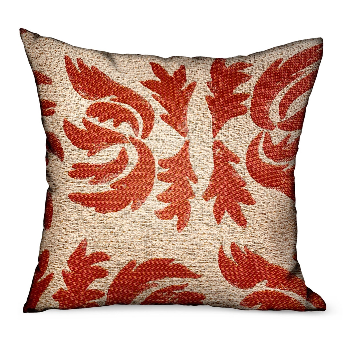 PBRAO131-1220-DP 12 x 20 in. Claret Leaflet Orange Paisley Luxury Outdoor & Indoor Throw Pillow