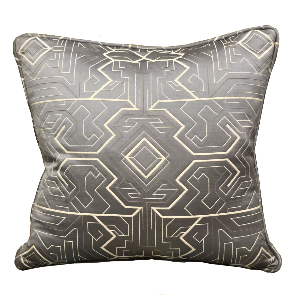 20 x 30 in. Daria Moss Silver Geometric Luxury Throw Pillow