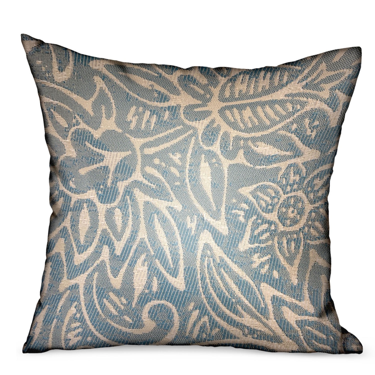 PBDUO111-2424-DP 24 x 24 in. Serene Oasis Blue, Cream Floral Luxury Outdoor & Indoor Throw Pillow -  Plutus Brands