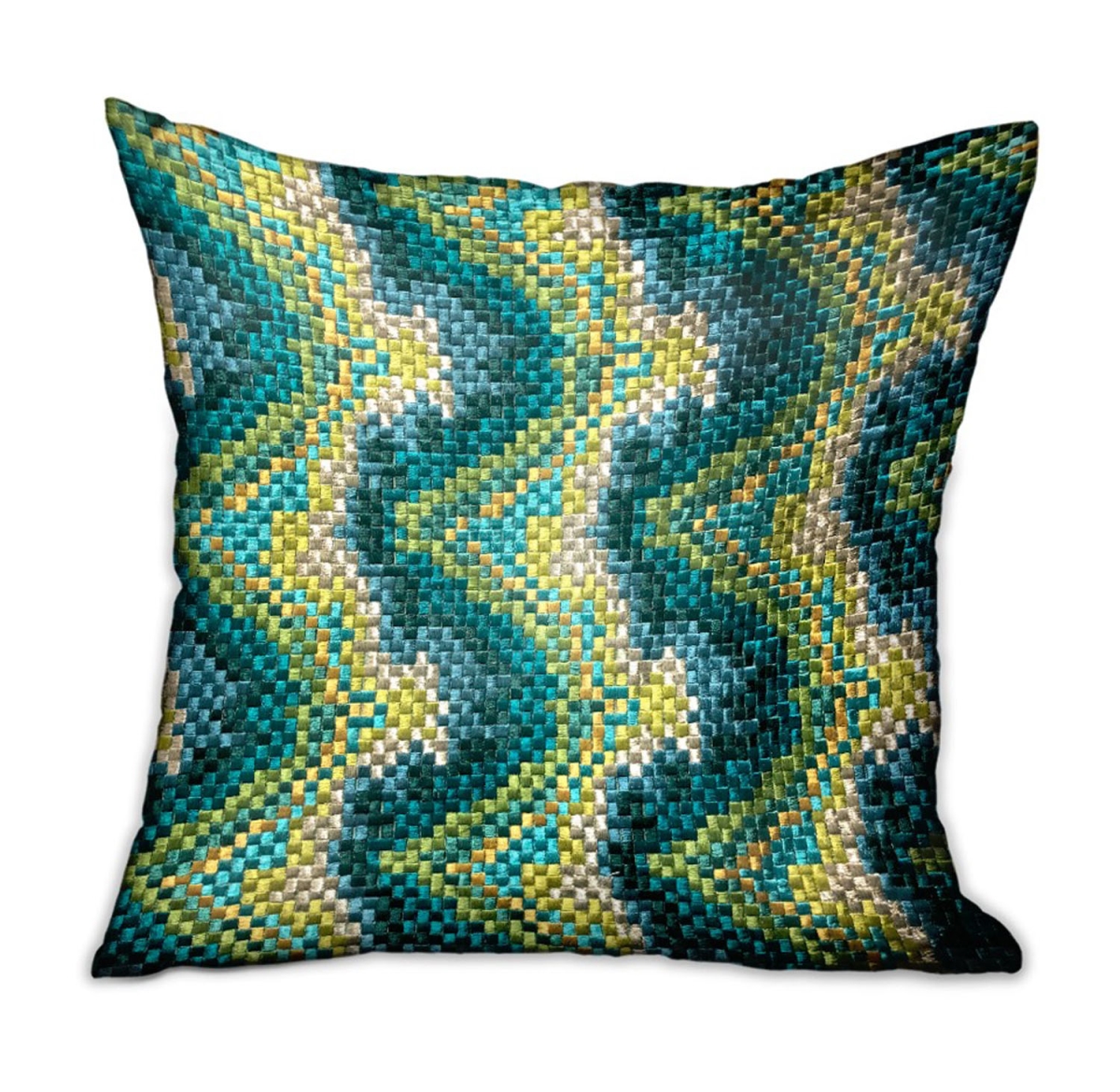 16 x 16 in. Montage Haven Green Geometric Luxury Throw Pillow