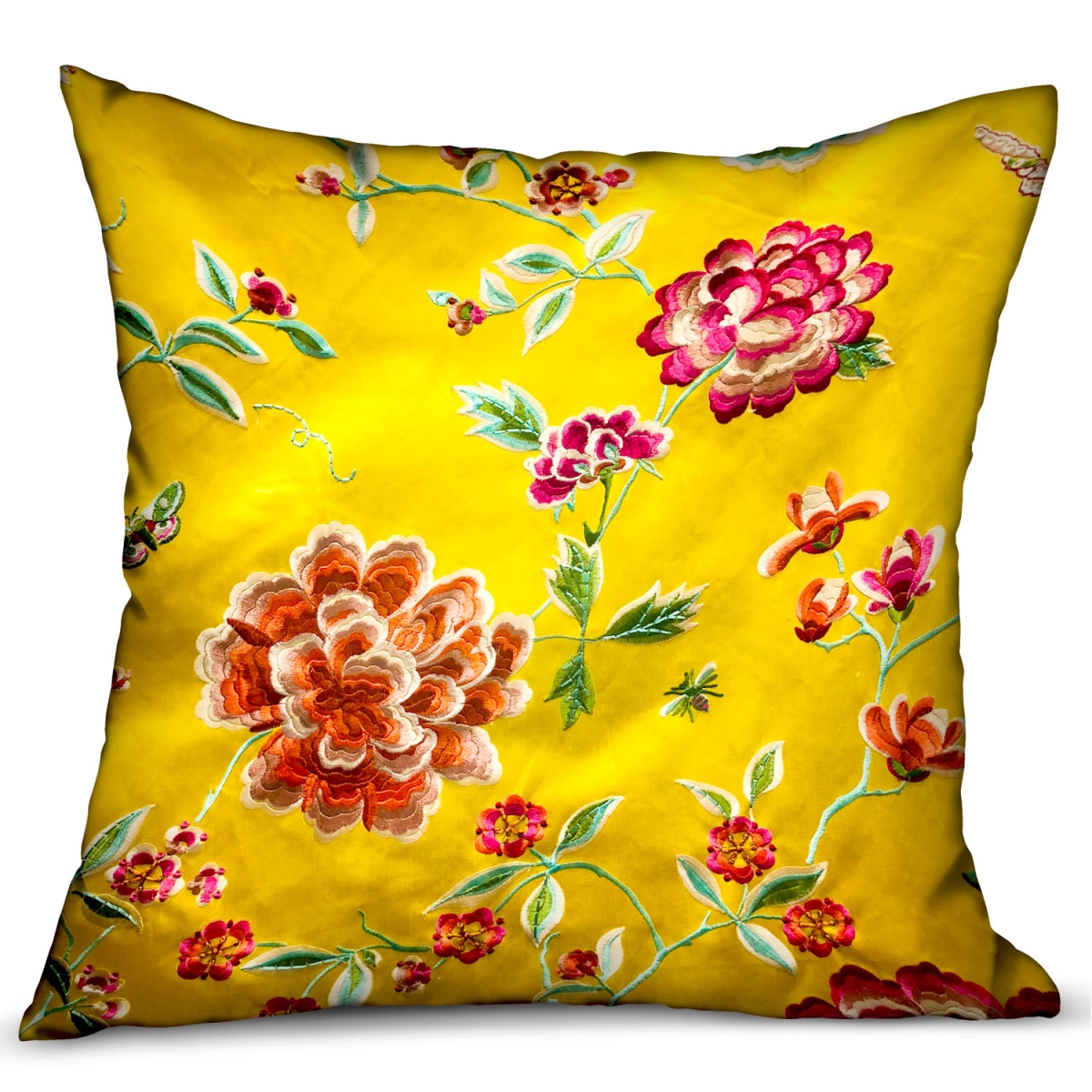 PBRA2343-1220-DP 12 x 20 in. Heavenly Peonies Yellow Floral Luxury Throw Pillow
