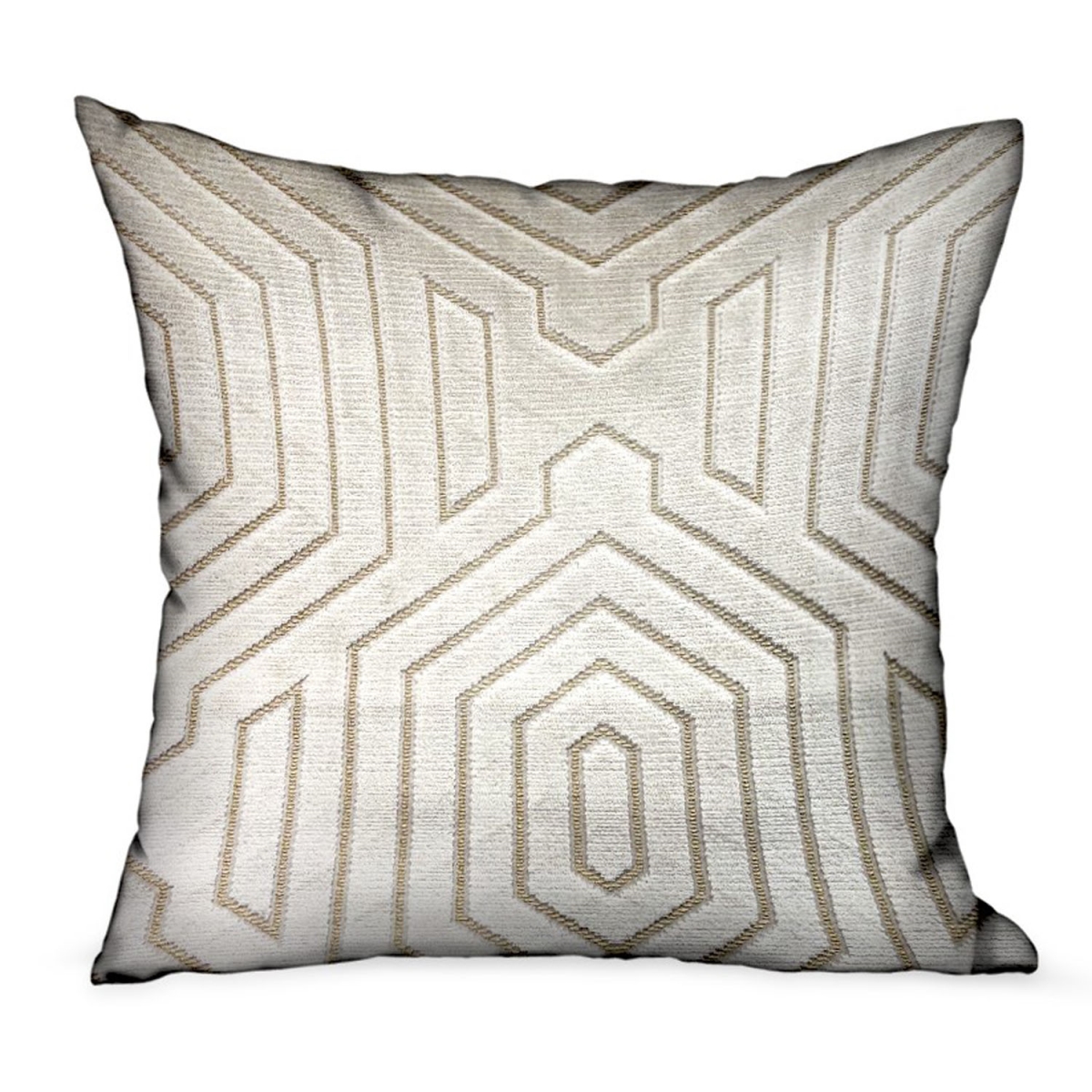 24 x 24 in. Pearly Velvet Gray Geometric Luxury Throw Pillow