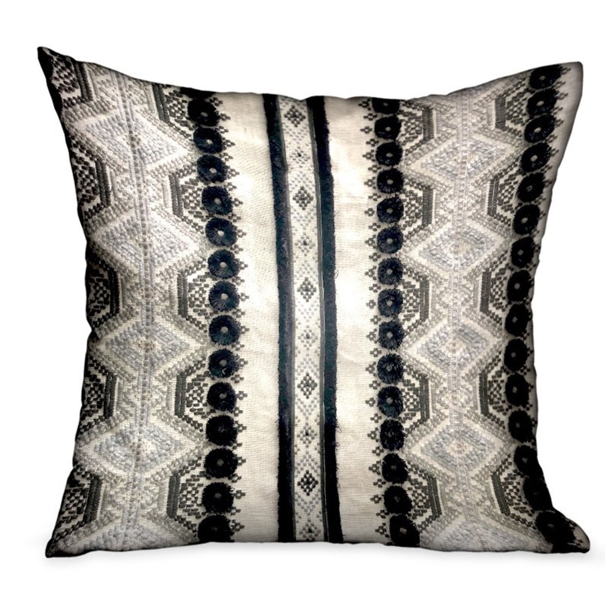22 x 22 in. Scandanavian Stripe Black & White Geometric Luxury Throw Pillow
