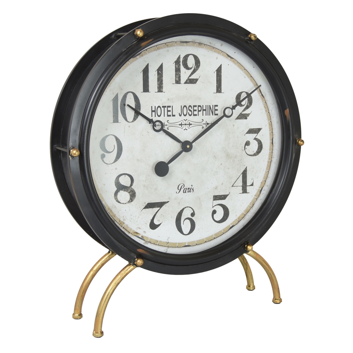 Picture of Plutus Brands PBTH92417 Metal Table Clock&#44; Black