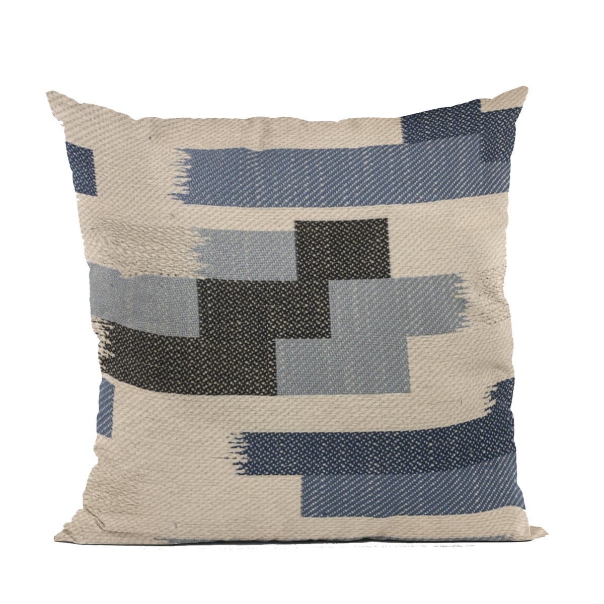Blue Blocks Stripe Luxury Throw Pillow - 12 x 20 in.