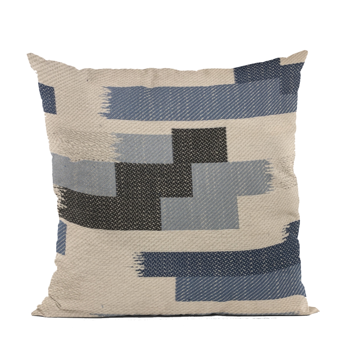 PBRA2497-2222-DP Blue Blocks Stripe Luxury Throw Pillow - 22 x 22 in.