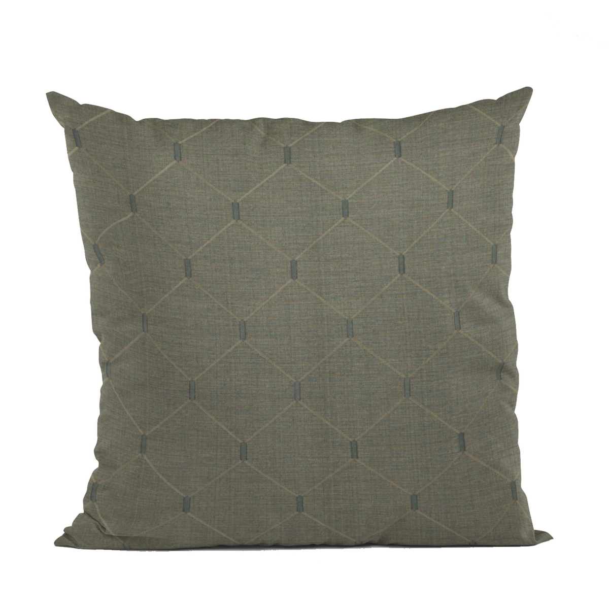 Slate Grey Kona Embroydery, Some Shine to This Pattern Luxury Throw Pillow - 24 x 24 in.