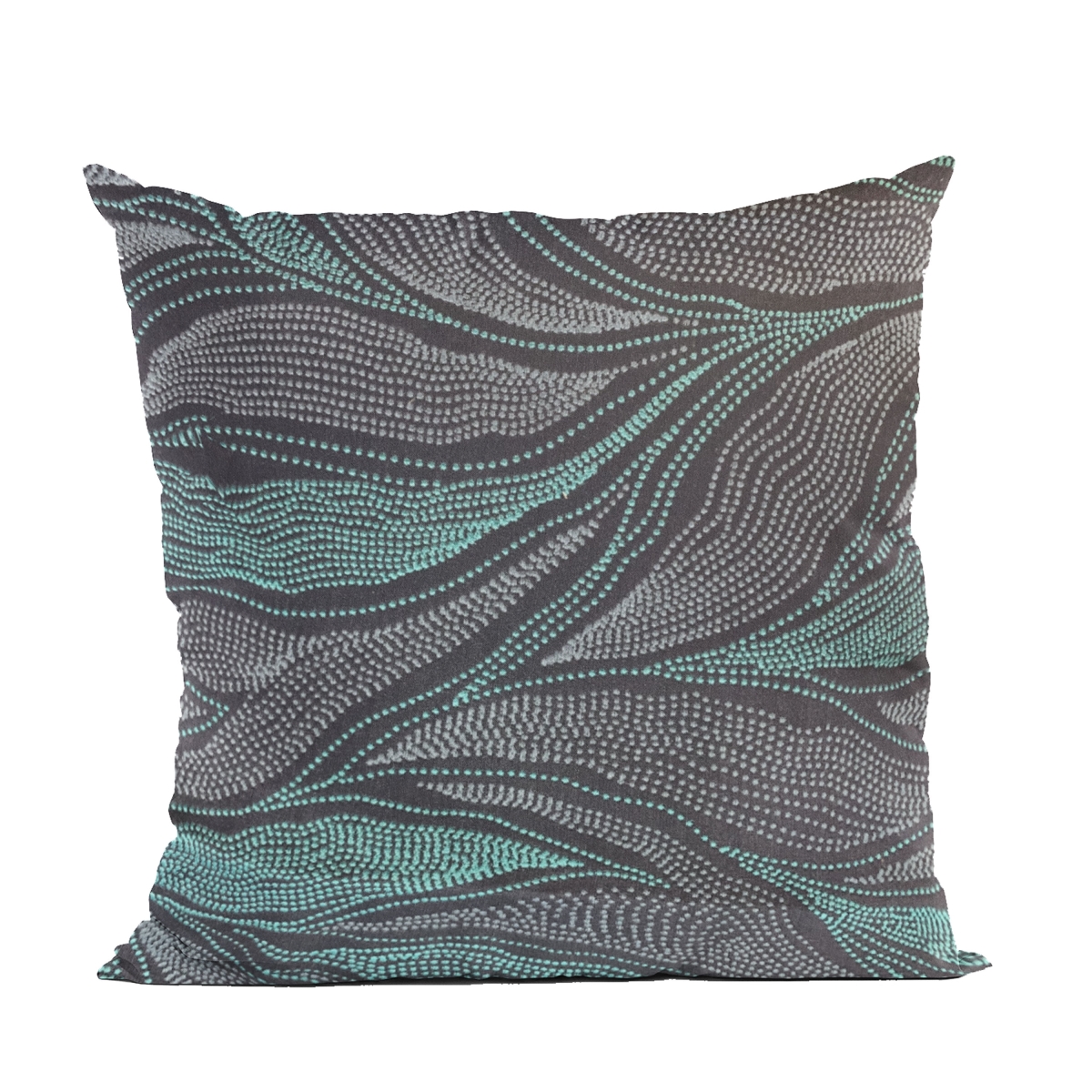 Blue Leafs Floral Luxury Throw Pillow - 26 x 26 in.