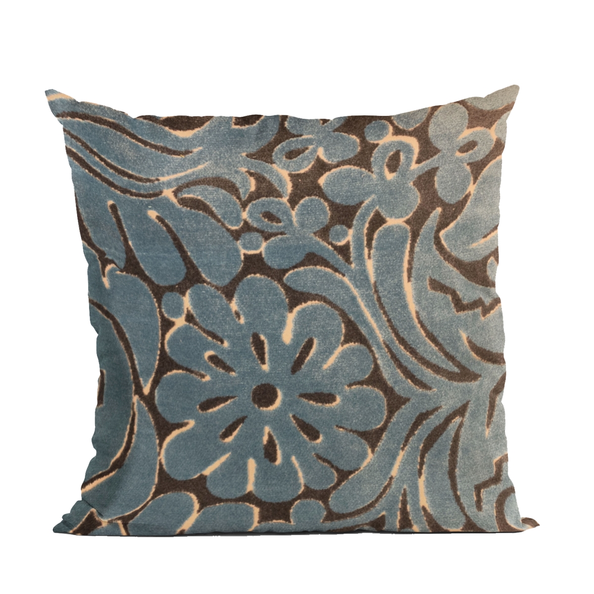 PBRA2488-2036-DP Blue Flower Velvet Paisley Luxury Throw Pillow - 20 x 36 in. King Size