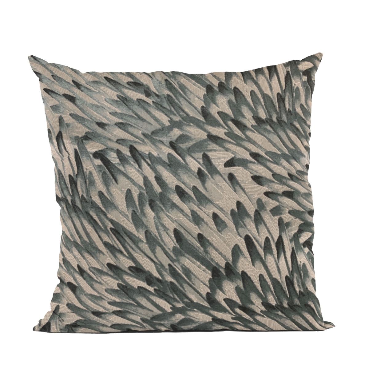 Green & Black Bird Feather Animal Luxury Throw Pillow - 16 x 16 in.
