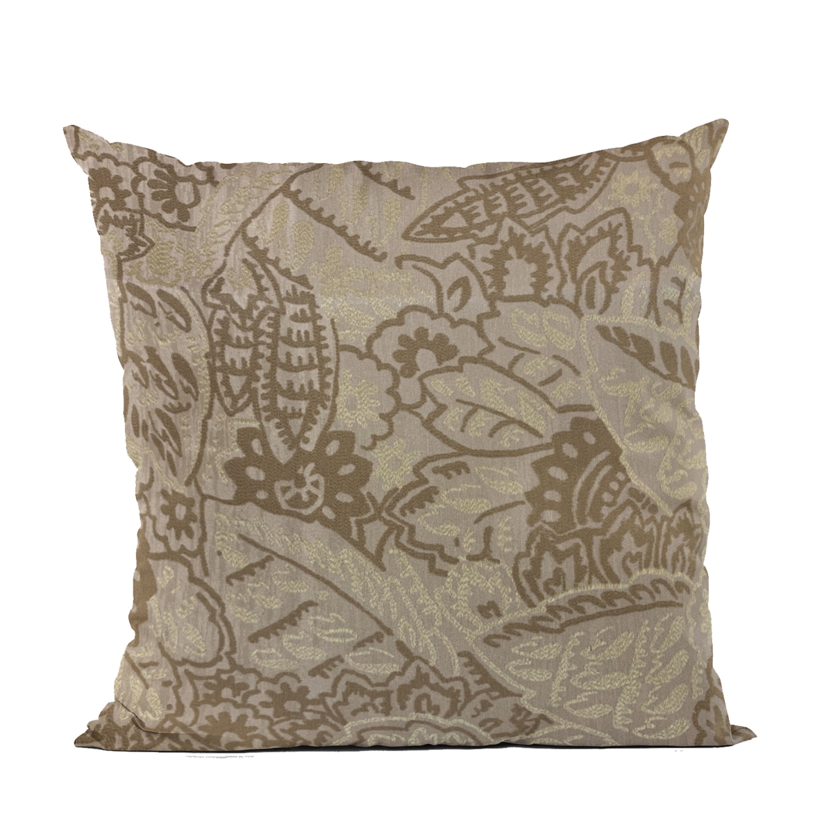 Brown Mustard Jacquard Luxury Throw Pillow - 24 x 24 in.