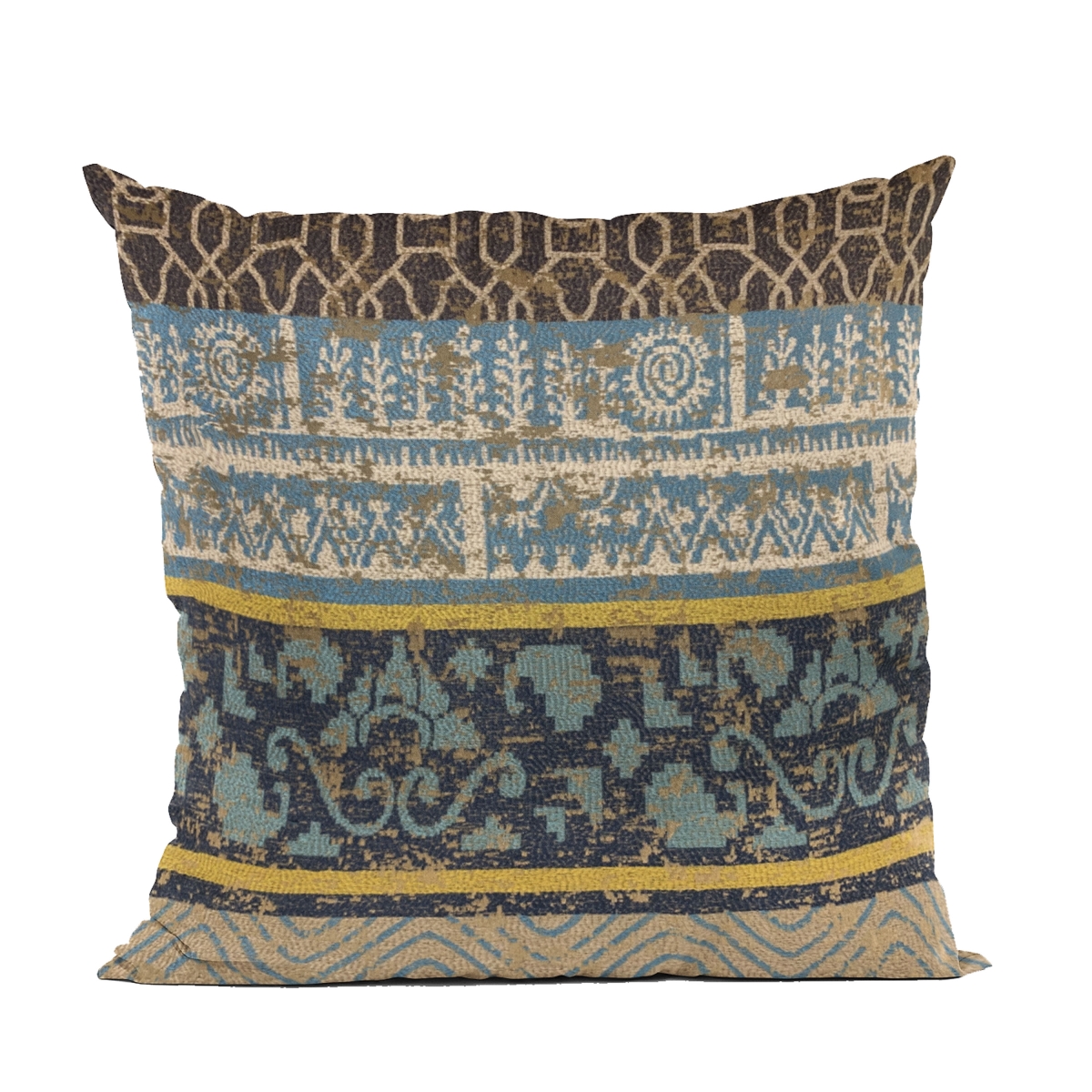 Blue Ancient Border Luxury Throw Pillow - 16 x 16 in.