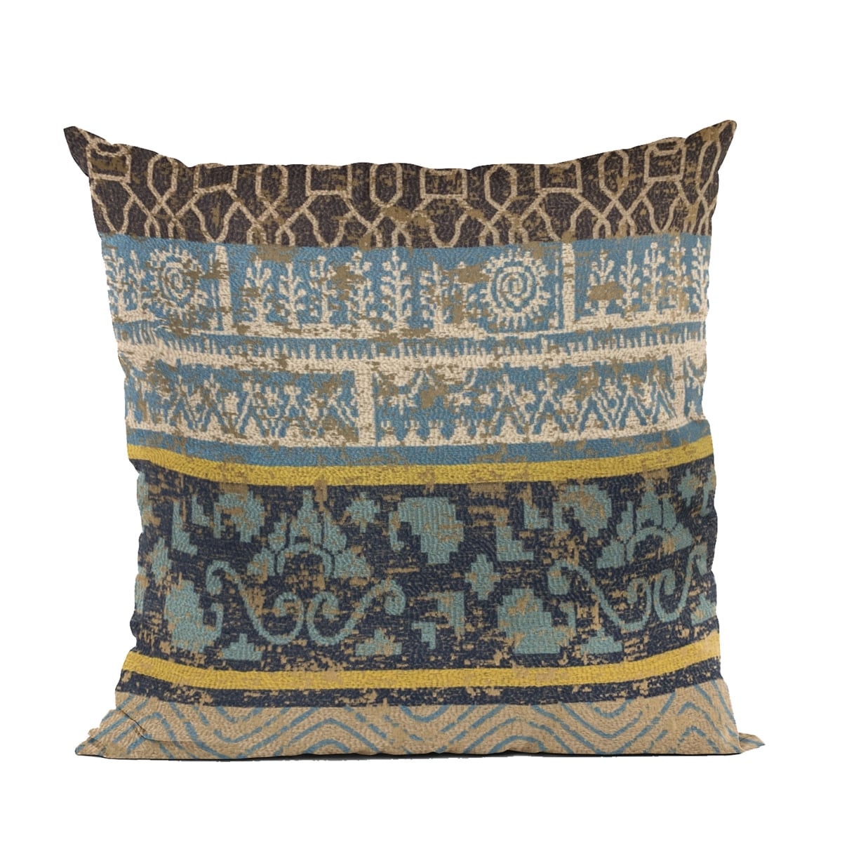 Blue Ancient Border Luxury Throw Pillow - 24 x 24 in.
