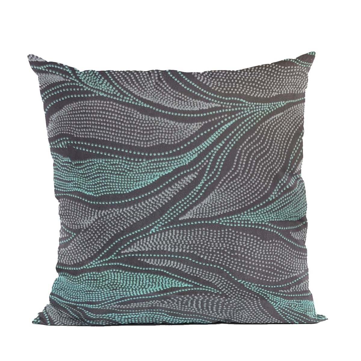Blue Leafs Floral Luxury Throw Pillow - 12 x 20 in.