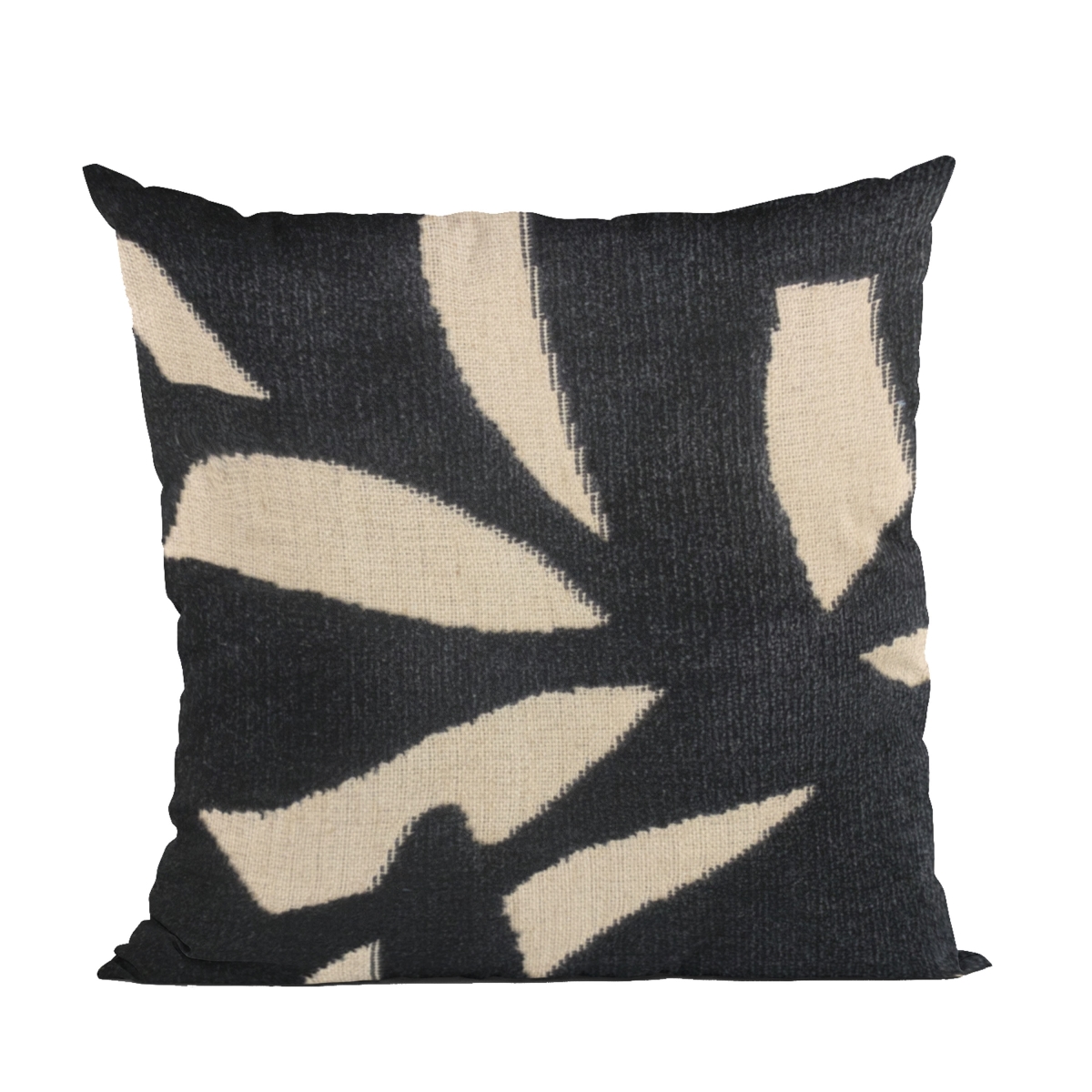 Black Palm Floral Luxury Throw Pillow - 24 x 24 in.