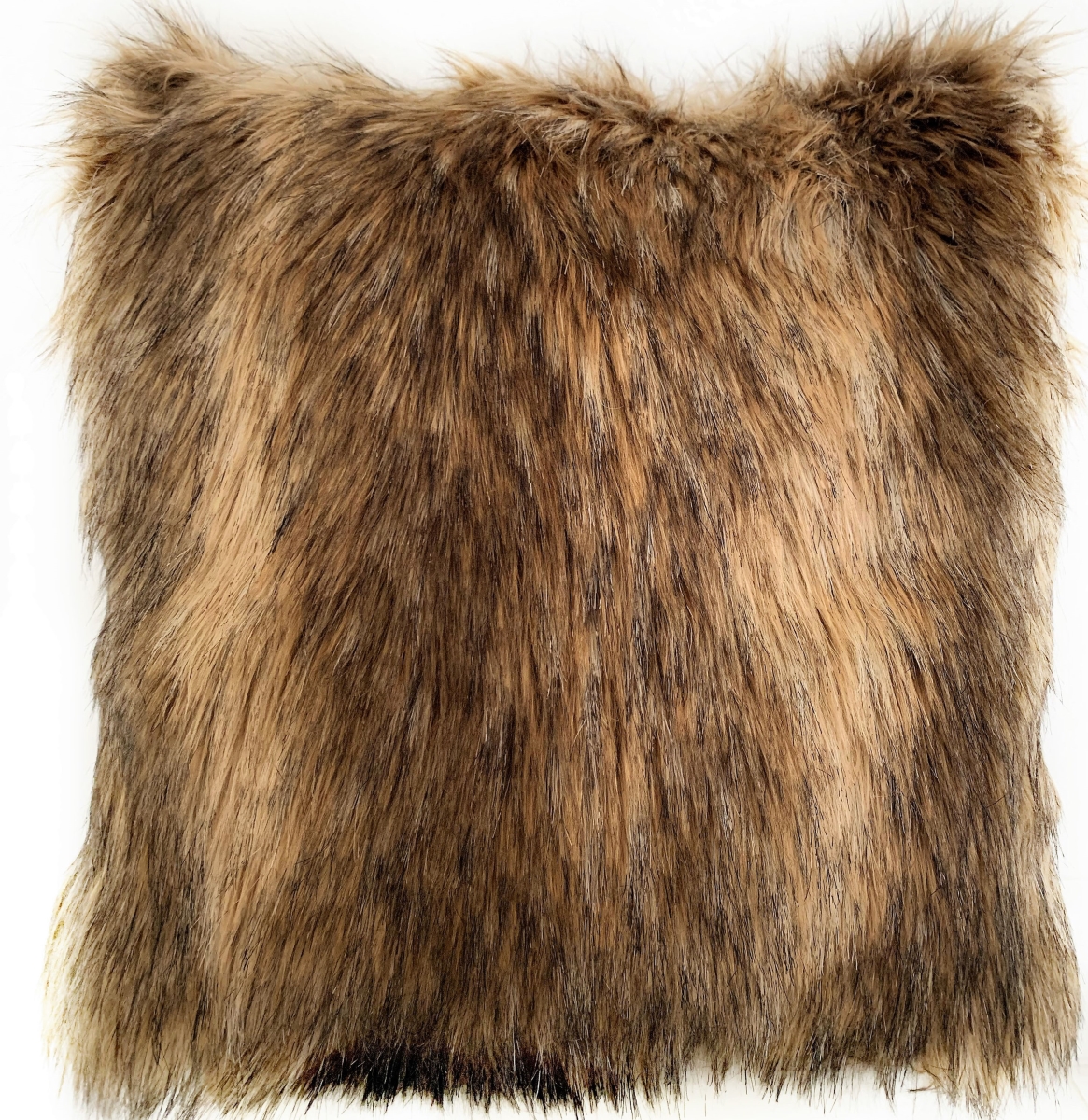 PBSF1430-P-2030-DP Light & Dark Brown Mountain Coyote Animal Faux Fur Luxury Throw Pillow - 20 x 30 in. Queen Size