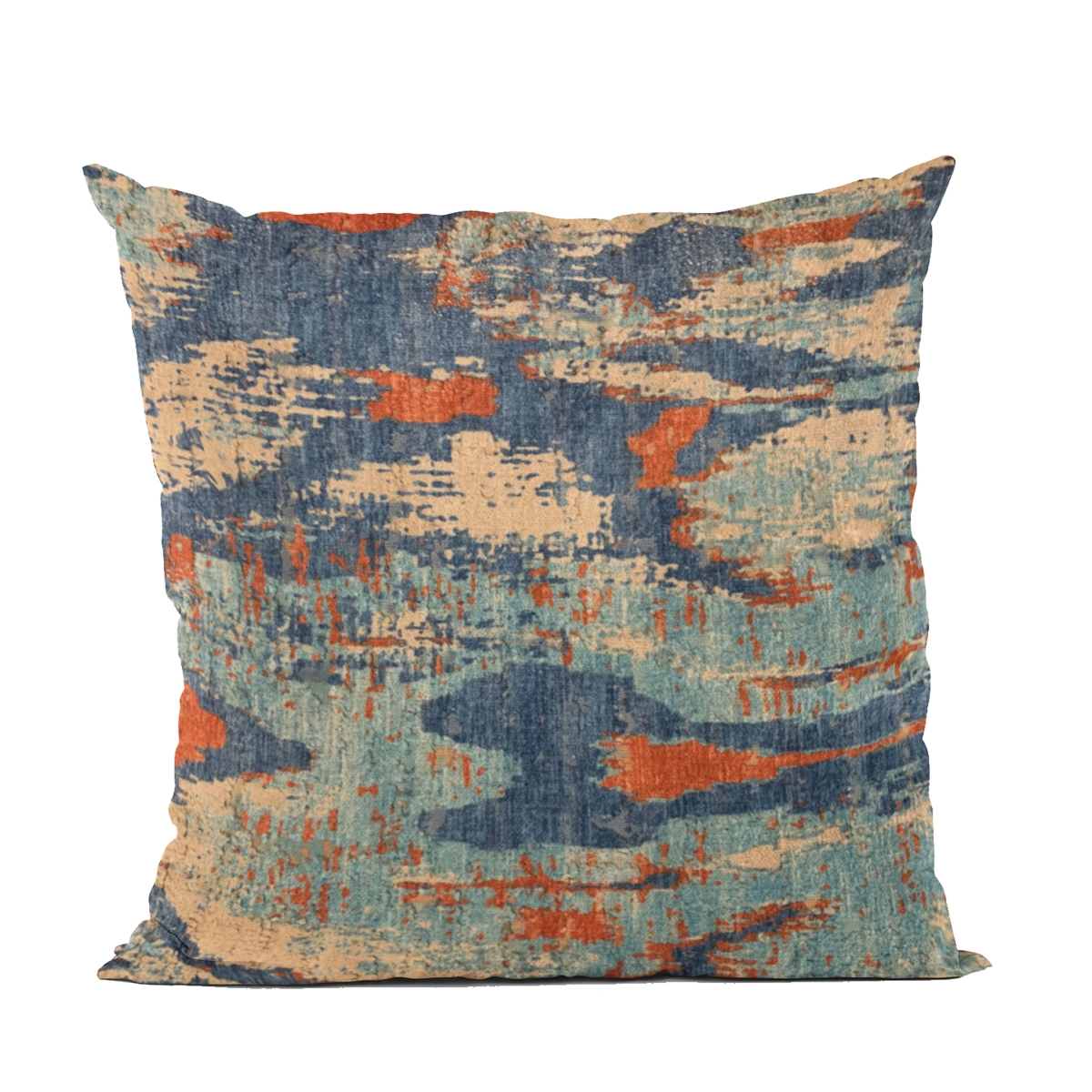 PBRA2479-2030-DP Blue Hidden Velvet Damask Luxury Throw Pillow - 20 x 30 in. Queen Size