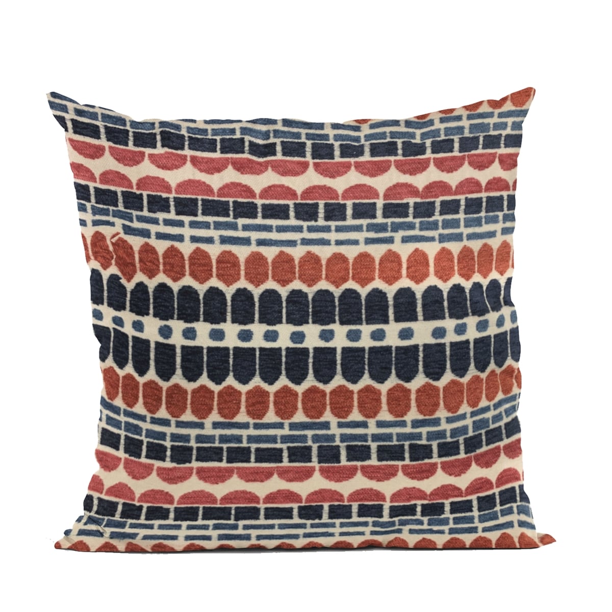 Red & Blue Harmony Border Luxury Throw Pillow - 20 x 30 in. Queen Size