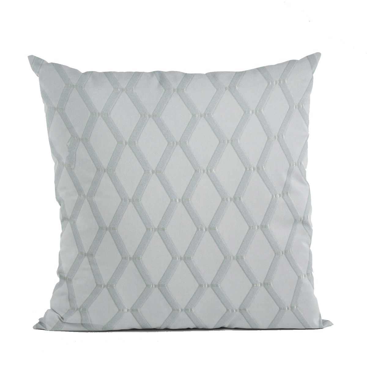 PBCF2156-1818-DP Silver Diamond Shiny Fabric with Embroydery Luxury Throw Pillow - 18 x 18 in.