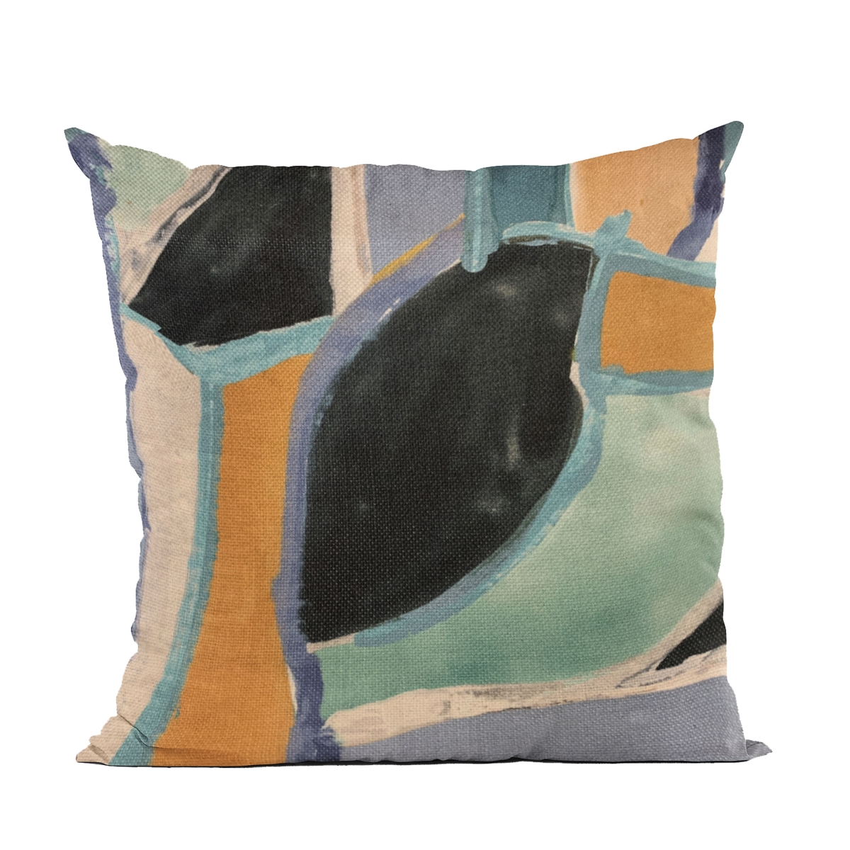 Blue Modern Print Graphic Print Luxury Throw Pillow - 16 x 16 in.