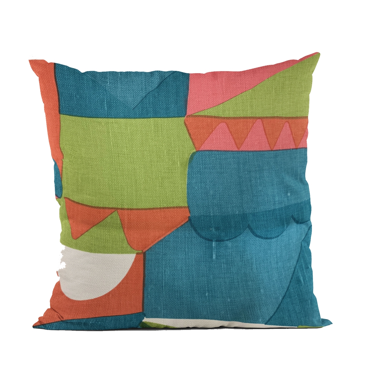 Blue Dino Graphic Print Luxury Throw Pillow - 16 x 16 in.