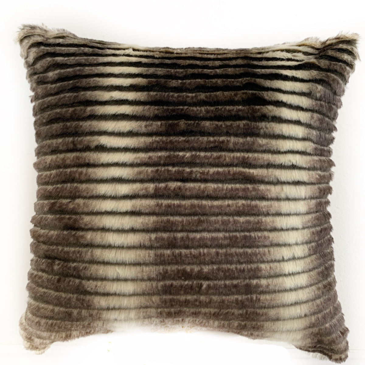PBEZ1664-P-2030-DP Grey & Taupe Gray & Taupe Animal Faux Fur Luxury Throw Pillow - 20 x 30 in. Queen Size