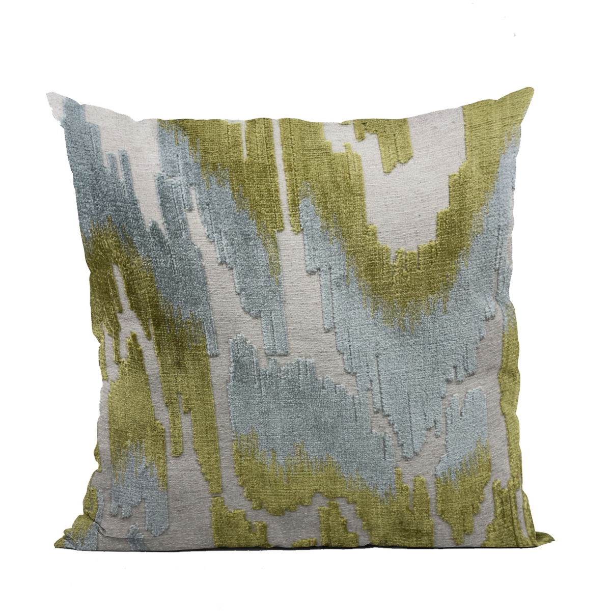 PBHF1001-1220-DP Velvet Glamour Blue, Citrine & Cream Handmade Luxury Pillow - 12 x 20 in.