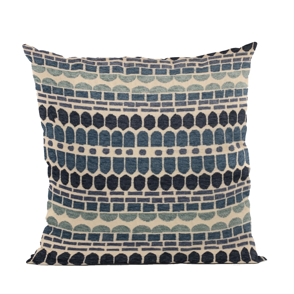 Blue Harmony Border Luxury Throw Pillow - 16 x 16 in.