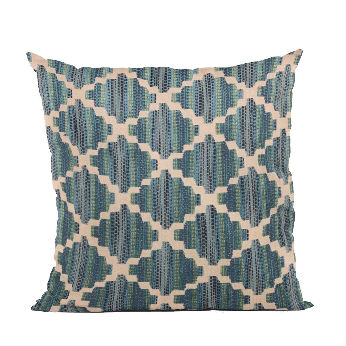 Blue Zig Zag Cut Diamond Luxury Throw Pillow - 22 x 22 in.