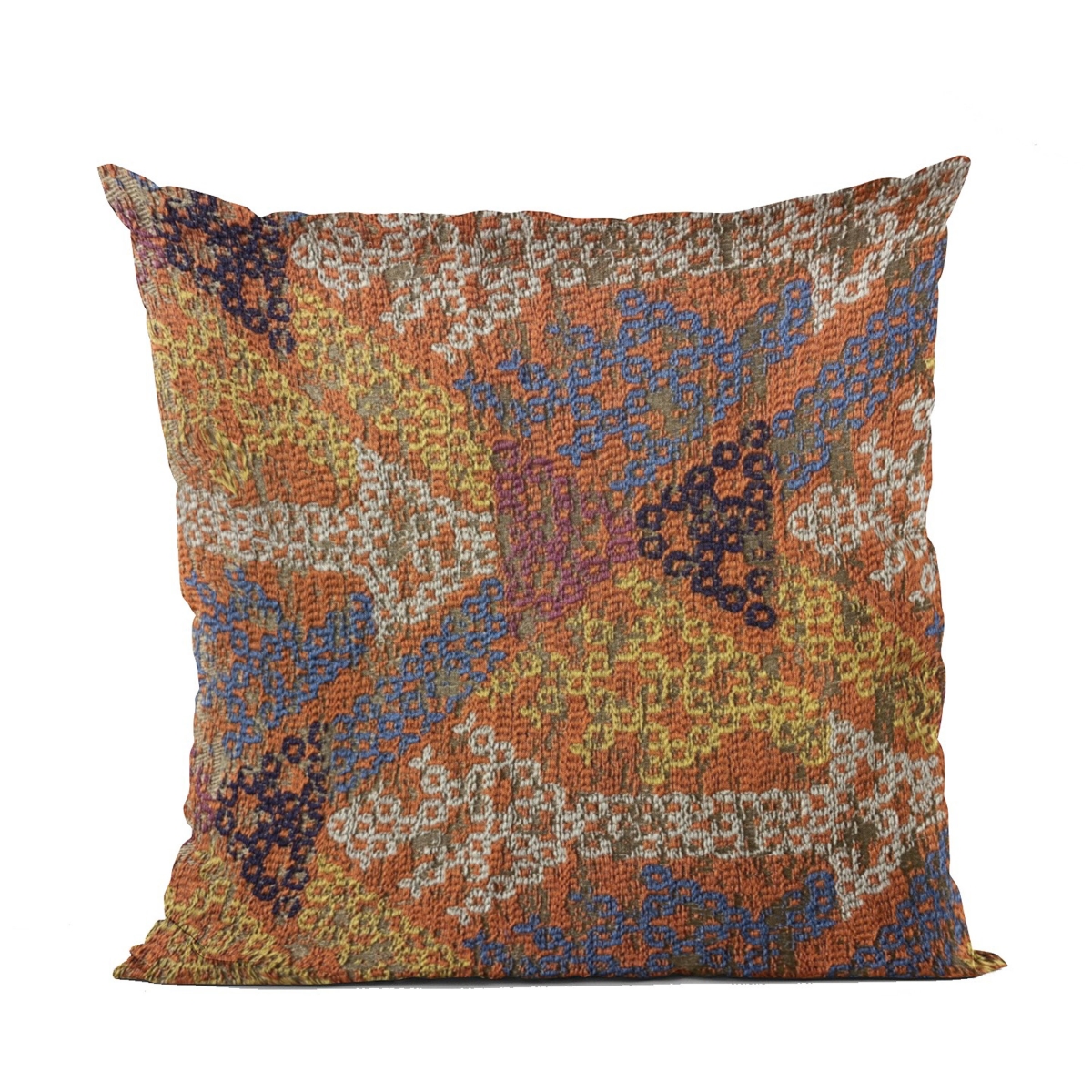 Multi Color Lines Fret Luxury Throw Pillow - 20 x 36 in. King Size