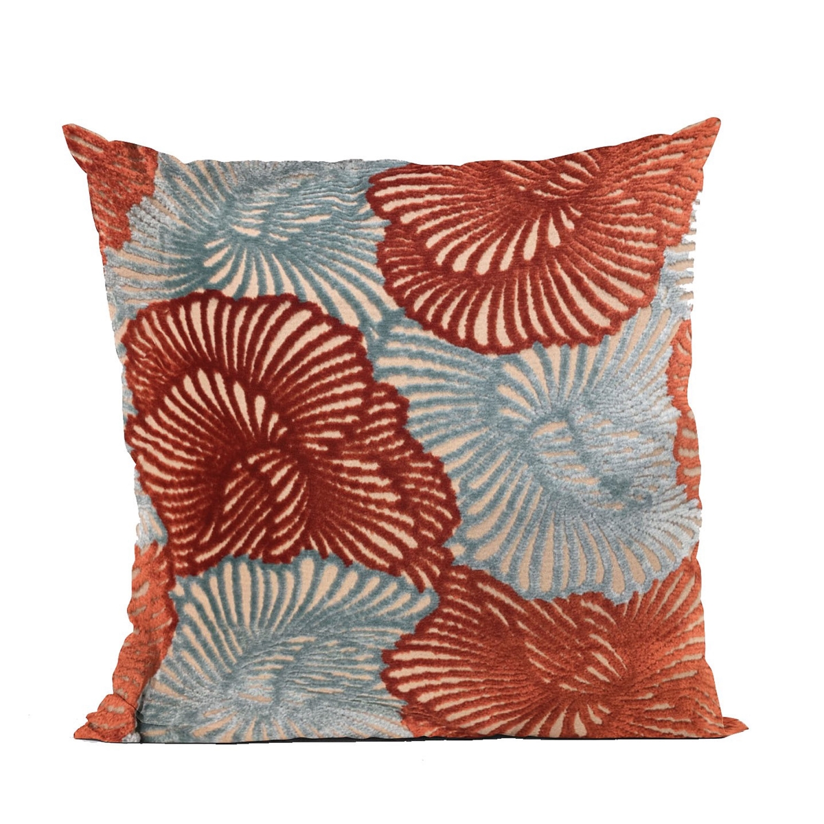 Red & Blue Plush Damask Luxury Throw Pillow - 26 x 26 in.