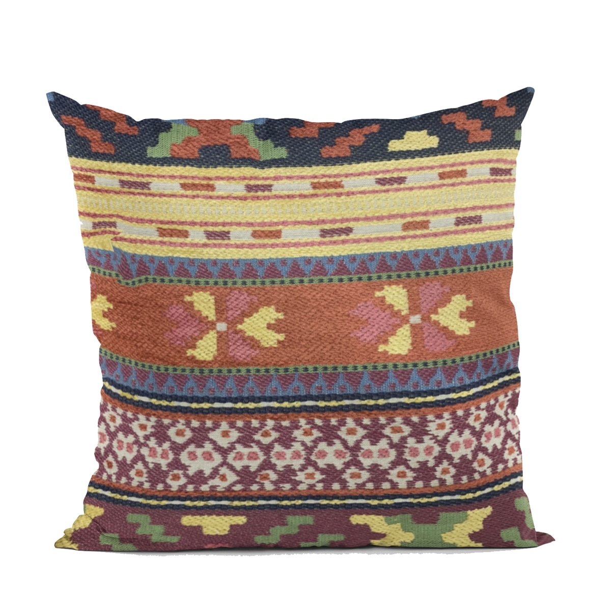 PBRA2433-1220-DP Multi Color Unique Lanes Border Luxury Throw Pillow - 12 x 20 in.