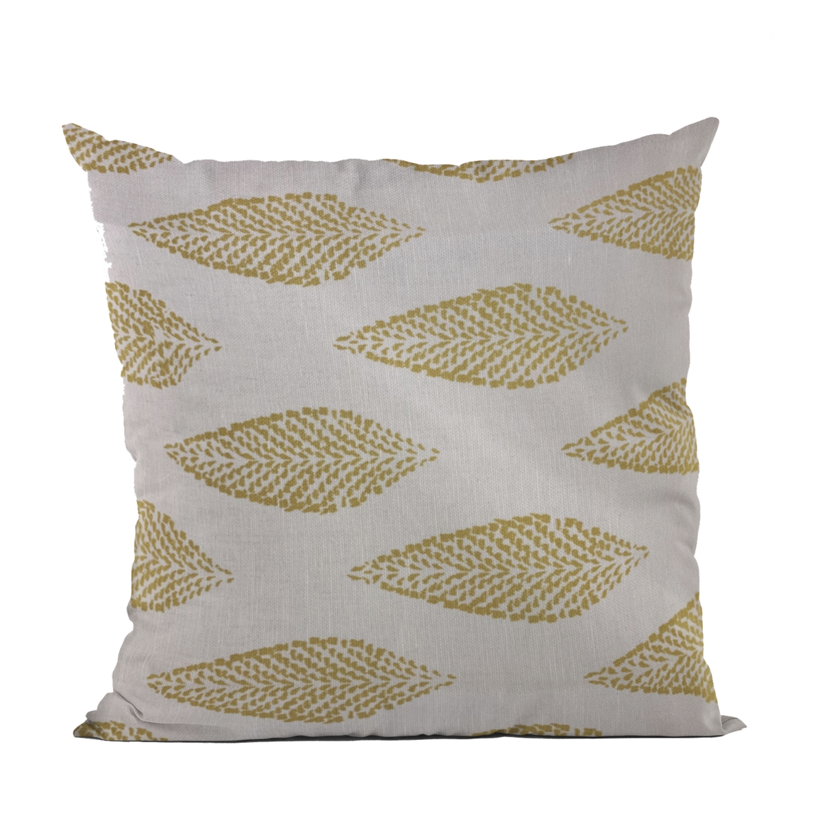 Green & Beige Large Leafs Floral Luxury Throw Pillow - 18 x 18 in.