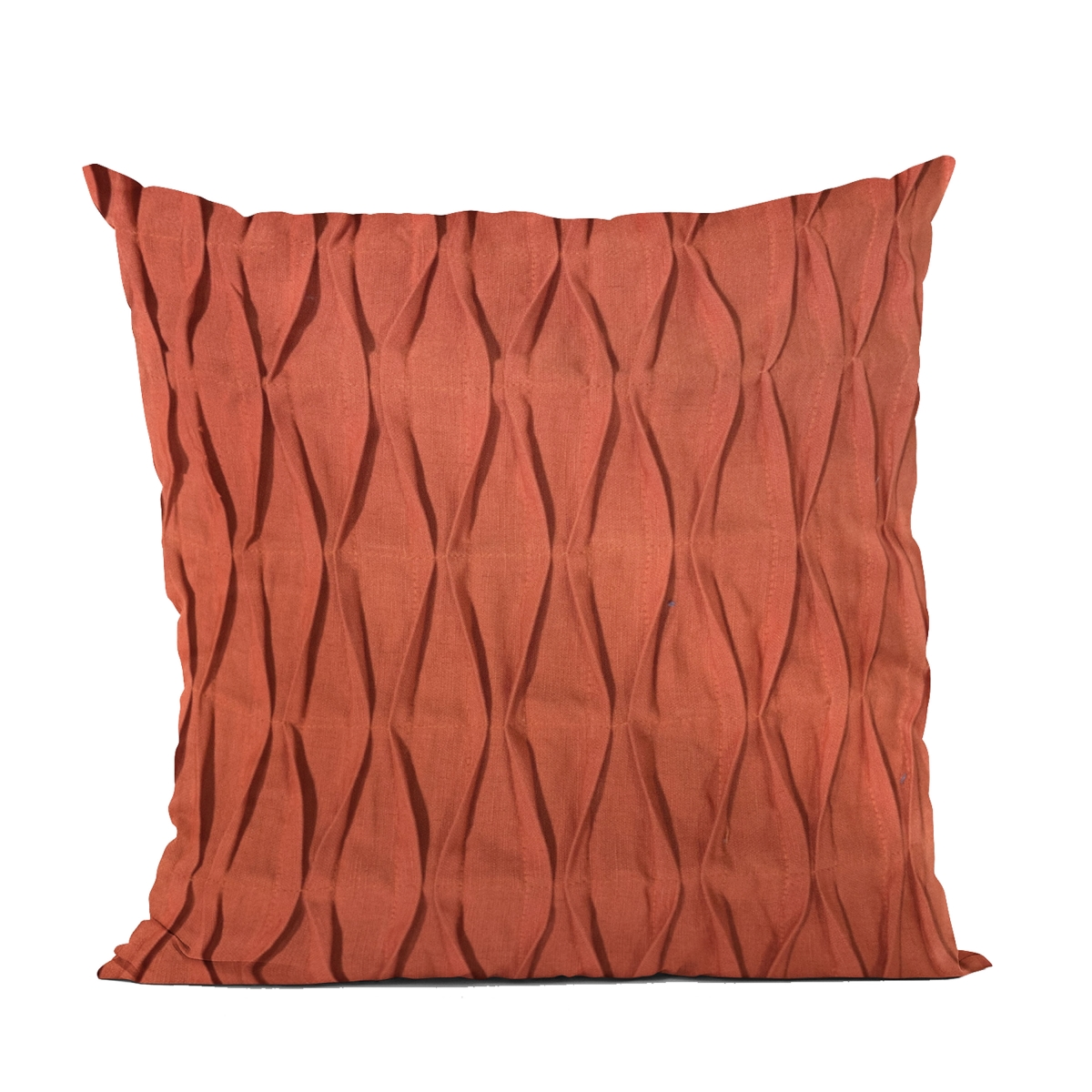 Red Tucked Solid Color Luxury Throw Pillow - 22 x 22 in.