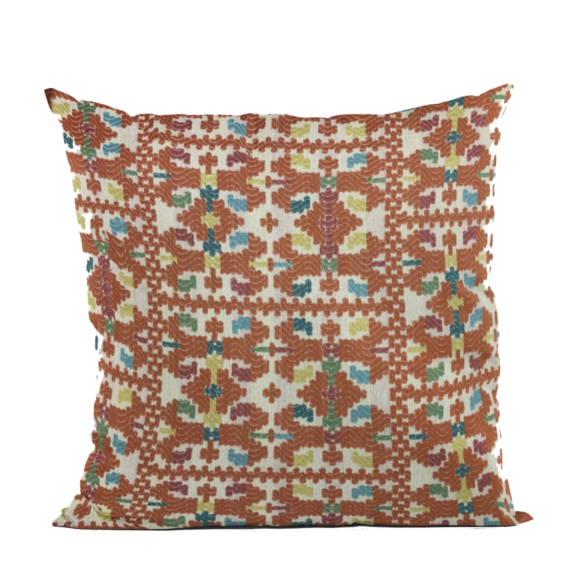 Multi Color Morocco Damask Luxury Throw Pillow - 24 x 24 in.
