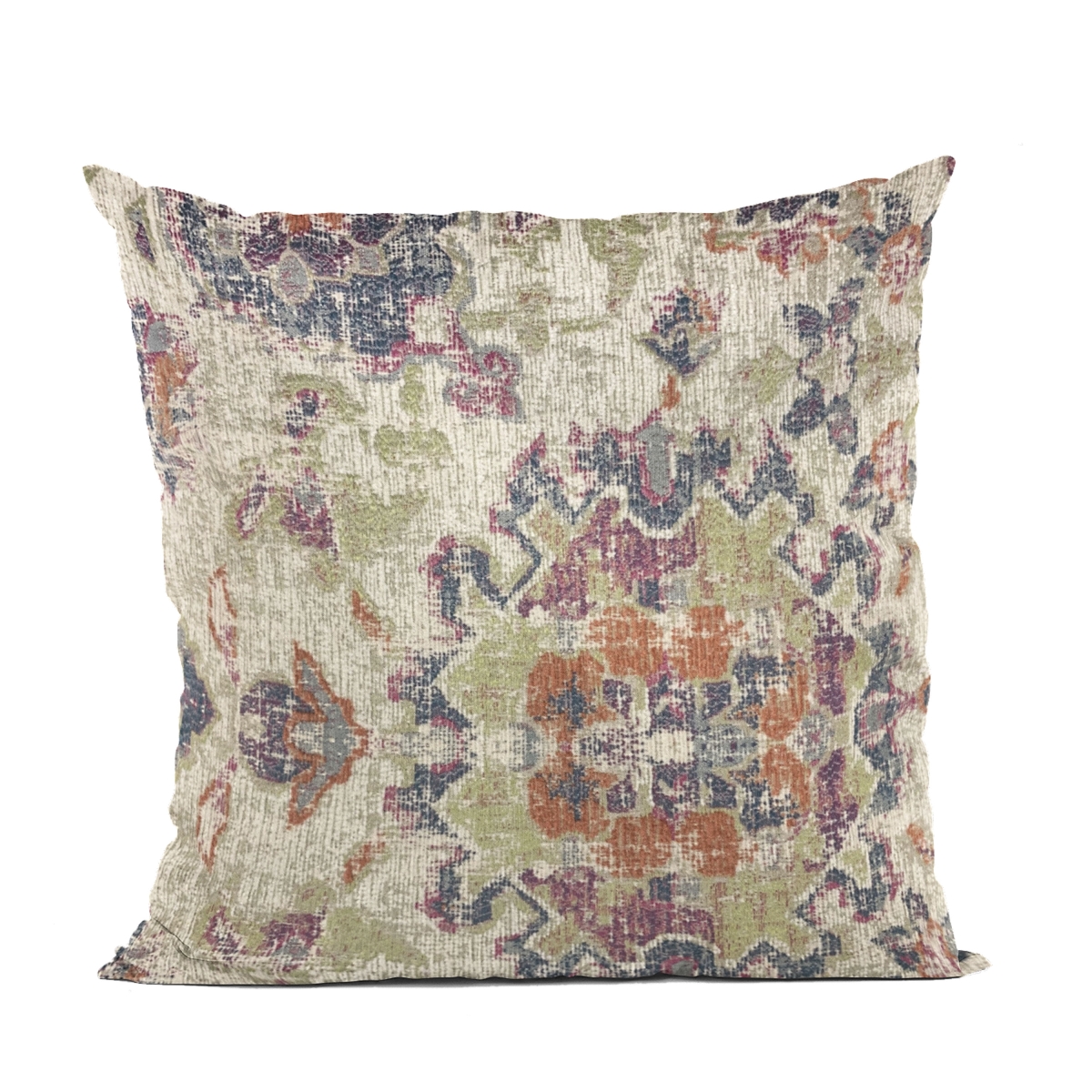 Multi Color Mayan Damask Luxury Throw Pillow - 18 x 18 in.