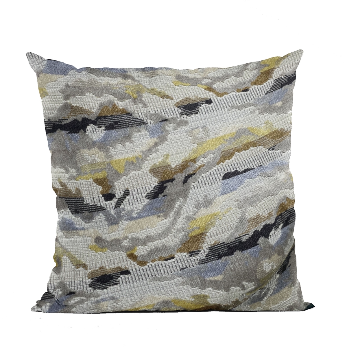 Velvet Crest Black, Gray & Citrine Handmade Luxury Pillow - 20 x 36 in. King Size