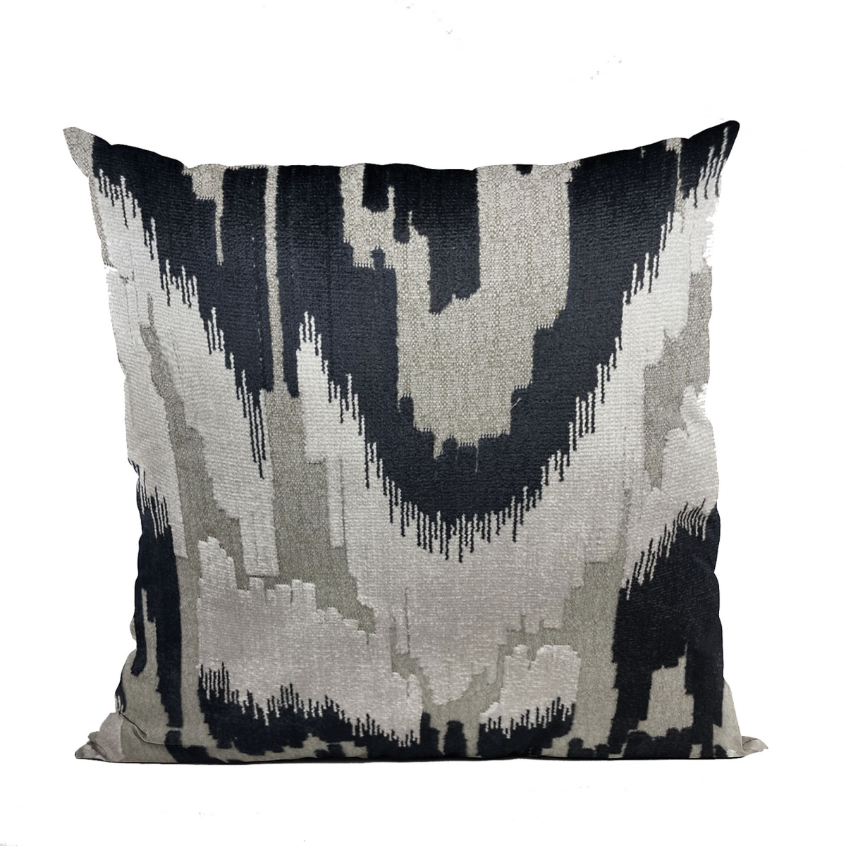 PBHF1004-2036-DP Velvet Glamour Black, Gray & Cream Handmade Luxury Pillow - 20 x 36 in. King Size