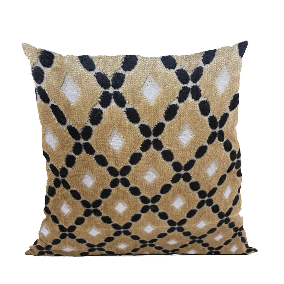 PBHF1007-2036-DP Velvet Majestic Gold, Black, Cream Handmade Luxury Pillow - 20 x 36 in. King Size