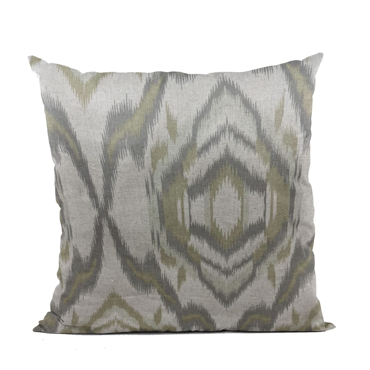 Ikat Dream Gray & Citrine Handmade Luxury Pillow - 26 x 26 in.