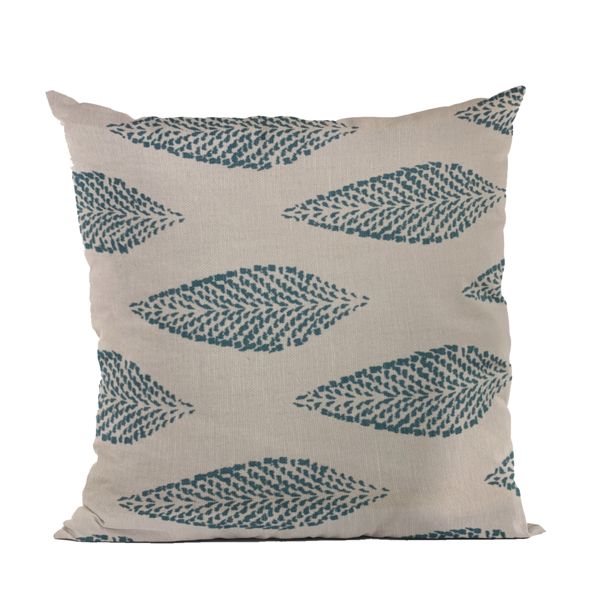 Blue Large Leafs Floral Luxury Throw Pillow - 12 x 20 in.