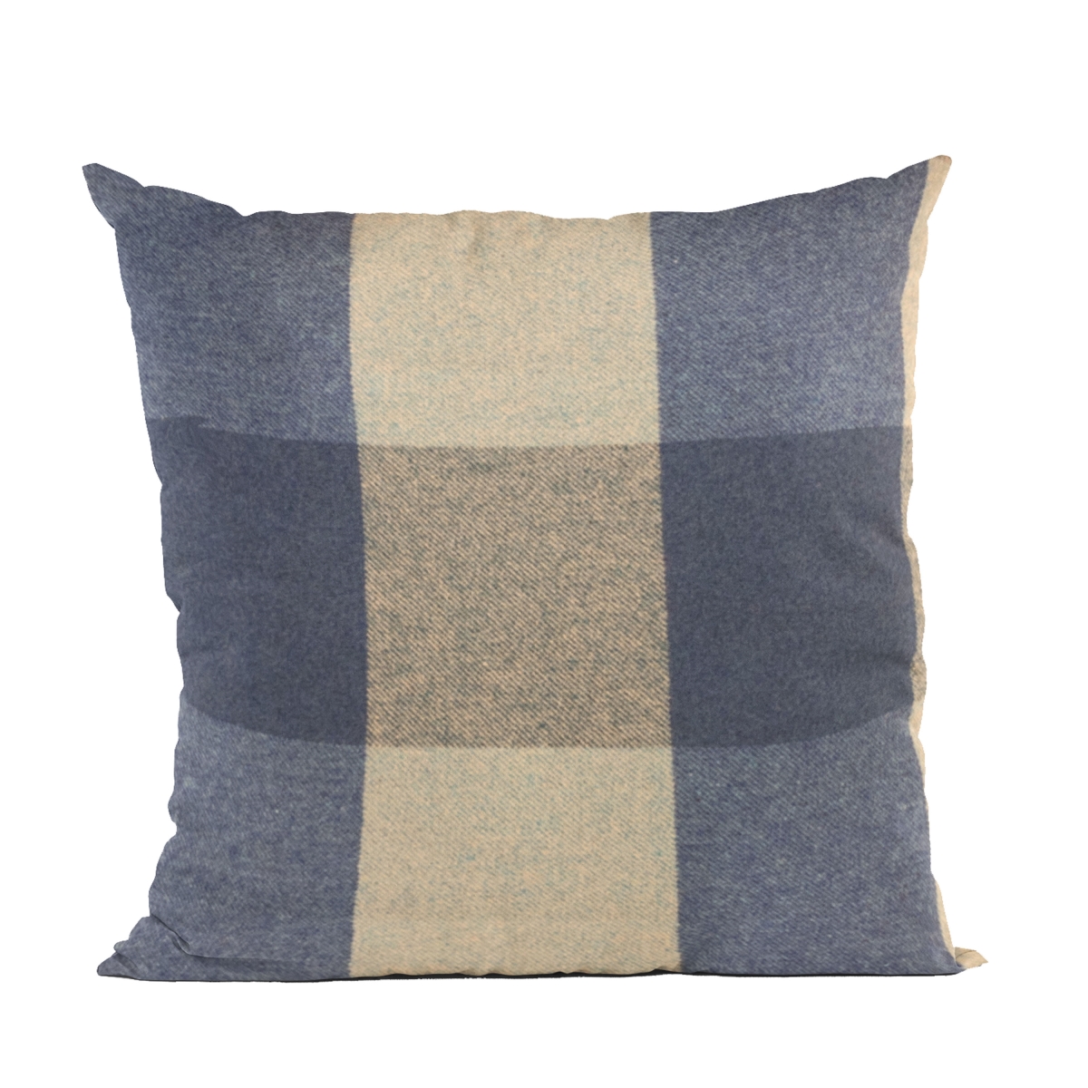 Blue Squares Plaid Luxury Throw Pillow - 16 x 16 in.
