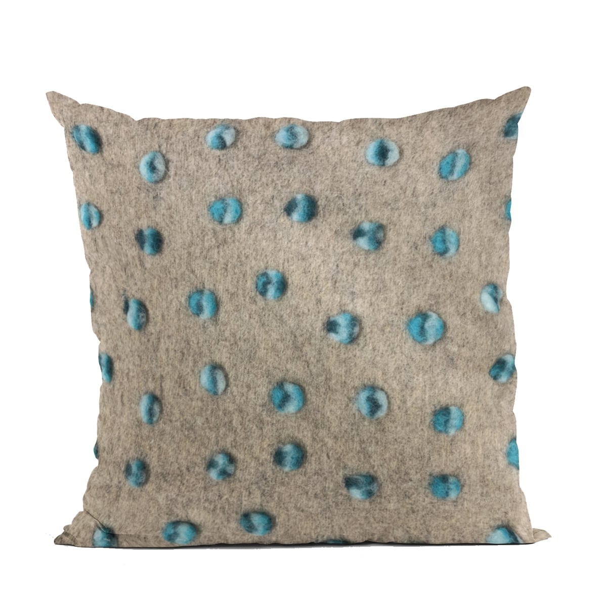 Blue Wool Dot Luxury Throw Pillow - 24 x 24 in.