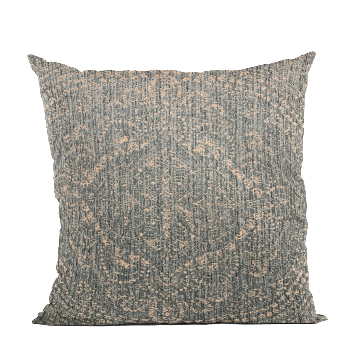 Blue Hidden Park Medallion Luxury Throw Pillow - 20 x 26 in. Standard Size