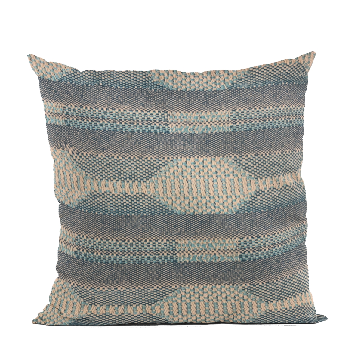 Blue Lake Stripe Luxury Throw Pillow - 16 x 16 in.